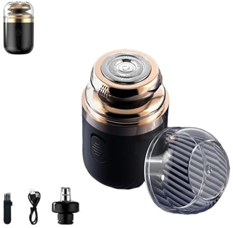 Rasoir capsule multifonction portable 2024, rasoir automatique sans fil pour homme, barbe et nez, lavable, rechargeable par USB, rasoir automatique portable et étanche (noir)