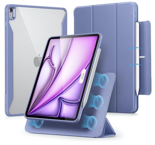 ESR for iPad Air 13 Inch Case M3/M2 (2025/2024) Case with Pencil Holder, Removable Magnetic Cover, Vertical Stand, Fully Supports Apple Pencil Pro and Pencil (USB-C), Rebound 360 Series, Lavender