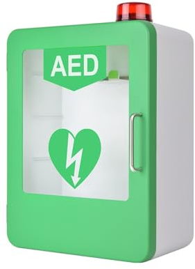 IINCOOY AED-Aufbewahrungsschrank, Herz-Außenbox, Automatische Externe Defibrillator-Alarmbox, Erste-Hilfe-Schrank