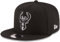 New Era NBA 9FIFTY Schwarz Weiß Verstellbare Snapback Hat Cap Einheitsgröße, Milwaukee Bucks, Schwarz, Einheitsgröße