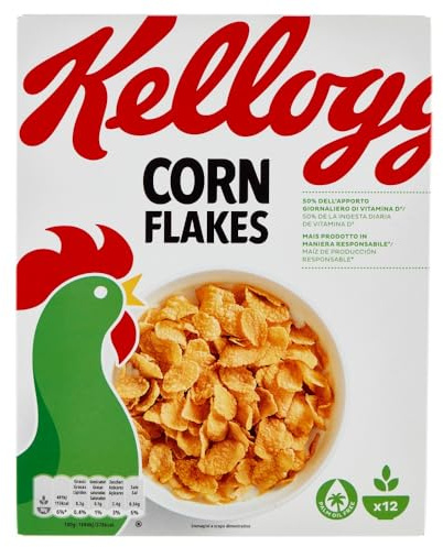 6x Kellogg's Corn Flakes Knusprige goldene und leckere ohne Palmöl ohne Farbstoffe ohne künstliche Aromen 375g