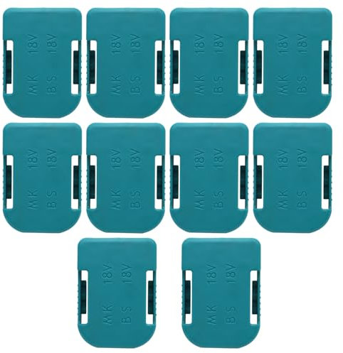 10 Packs Battery Belt Clips Holders Compatible for Makita/Bosch 18V BL1860 BL1850 BAT609 Wall Mount Battery Storage Hanger Dock Holder Shelf Bracket Battery Organizer Rack