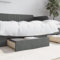 ShGaxin Bettschubladen 2 STK. Dunkelgrau Holzwerkstoff und Stoff, Bettkasten, Unterbettkommode, Unterbett Aufbewahrungsbox, Unterbett Aufbewahrung, Aufbewahrungstasche Für Bettdecken - 833911