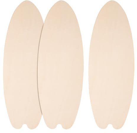 DECHOUS Unvollendete Holz-Surfbrett-Form 3 Stück 45 X 16 cm Surfbrett-Rohlinge Ausschnitte Sommer-Hängeornamente Schilder Zum Selbermachen Malen Zuhause Wand Surf-Dekor