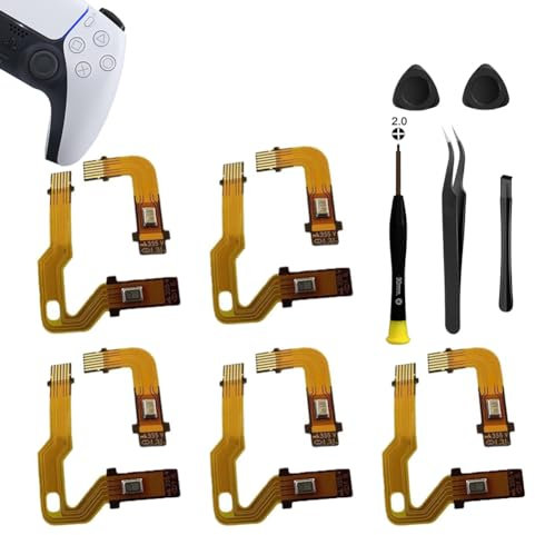 MYPUQIAO Lot de 5 câbles flexibles de rechange pour PS5 V3 3.0 BDM-030 - Poignée gauche et droite - Ruban de micro intérieur pour Playstation 5 - Câble connecteur L R - Contrôleur Dualsense avec