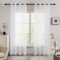Deconovo Wetterfeste Outdoor Vorhänge Transparent Vorhang Ösen Gardinen Wasserdicht Voile Gardinenschal für Terrasse Pavillon, 275x140 cm(HöhexBreite), Weiß, 2er Set