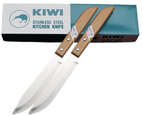 Kiwi Cuchillo de chef thai knives con mango de madera, Modelo # 245 (2 piezas)