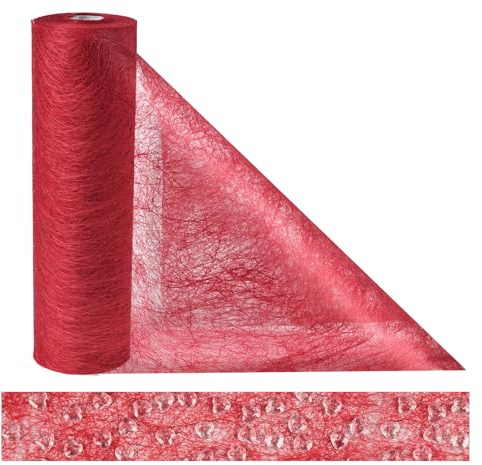 Anstore Vlies Tischläufer Tischband Rot, 23cm x 30m Wiederverwendbaren Tischdeko, Geburtstage ,Hochzeiten, Partydeko, Hochzeitsdeko Vielseitiges Tischläufer Rolle