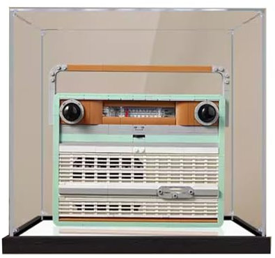 Vitrina acrílica transparente para radios Lego 10334 Vintage modelo a prueba de polvo transparente (9.8 x 5.9 x 9.8 pulgadas) (solo vitrina de exhibición) (espejo de 3 mm)