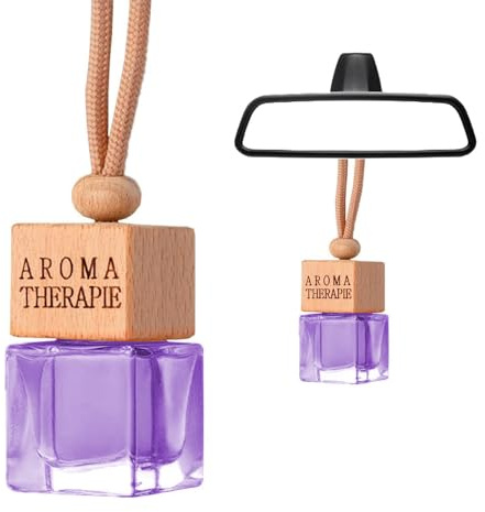 YUZHEDM Parfum Voiture,Saveur Violet Désodorisant Voiture Sent Bon Parfum Interieur Aromathérapie Suspendue Bouteilles Parfum Verre Rechargeables,Extérieur Famille Voiture Intérieur Cadeaux Vacances
