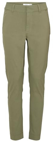 b.young BYDIXI Damen Hose Stoffhose Chinohose mit Eingrifftaschen Gürtelschlaufen elastisch Slim fit, Größe:36, Farbe:Four Leaf Clover (180420)