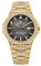 LOUIS XVI Renaissance 1602 - Ø 40 mm - Herren Uhr - Wasserdicht - Mit Saphirglas - Armband Gold - Iced Out CZ-Diamanten -Zifferblatt Grau - CH Quarzwerk