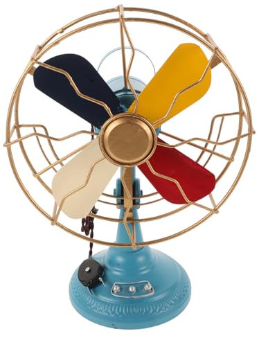 Amosfun Ornement De Bureau En Forme D'éventail De Table Statue De Ventilateur De Table Vintage Modèle De Ventilateur De Bureau En Métal Ornement De De Pour La Décoration