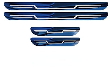 4Pcs Stainless Steel Car Door Sill Protector for BMW E30 E36 E39 E46 E60 E34 E70 E83 E87 E90 F10 F20 F30 1 2 3 4 5 6 7 X Series, Scuff Guard Threshold Welcome Pedal Strip Cover Scuff Plate Sticker