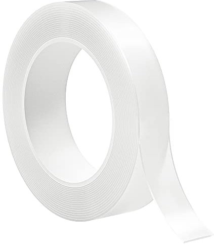 Taiyeestar 5m Doppelseitiges Klebeband Extra Stark Transparent, Ablösbar nicht markierend Doppelseitiges transparentes Nano tape, für Teppich/Foto Wand/Küche/Zuhause, 2mm Dicke, 15mm Breit