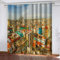 Vorhänge Blickdicht Schlafzimmer Wohnzimmer - 2Er Set Modern Vorhang Mit Ösen 200X160Cm (BxH) 3D Retro-Stadtarchitektur Muster Druck Verdunkelungs Gardinen Kinderzimmer Schallschutz Thermovorhang