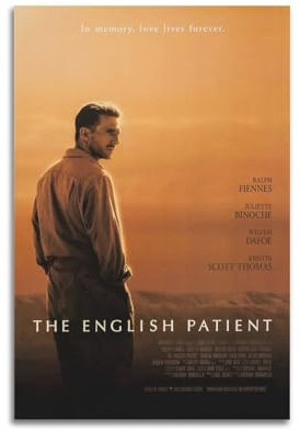 WEHWEGB The English Patient Poster Wall Art Cover Room Vintage Poster Dekorative Malerei für Schlafzimmer Wohnzimmer Ästhetisch Elegantes Poster 30 x 45 cm Ungerahmt