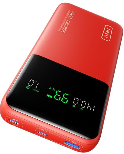 INIU 140W Power Bank, 25000mAh High Capacity Laptop & Phone Portable Charger, Fast Charging Flight Cruise Ship Family Essentials Traveling Mini Battery Pack for College Student Teen Boys Girls, Orange