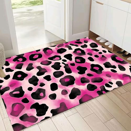 CECE&COLE rutschfest Absorbierend Fußmatte, 60x90 cm, 3D Leopard Druck Maschinenwaschbare Fußmatte, Sauberlaufmatte, Fussmatte für Hund, Eingang, Haustür Flur