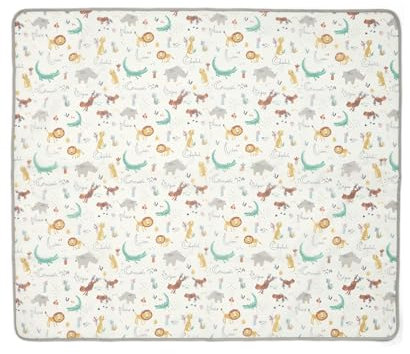 Mamas & Papas Splash Mat for Highchairs, Practical and Wipe Clean Mat to Catch Dinner Time Spills, Jungle Alphabet