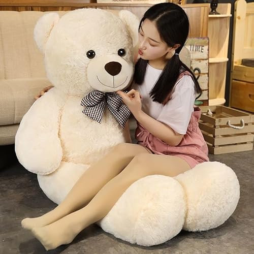 TRENSETGO XXL Teddybär 100cm Plüschtier Kuscheltier Stofftier Schlafkissen Wohndeko Begleiter zum Umarmen und Einschlafen Geschenk für Jungen, Mädchen, Freundin, Kinder, Freund, Liebhaber(in) (Weiß)