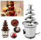 ERYUE Fontaine à chocolat, machine à fondre électrique à 4 niveaux, ensemble de caquelon à fondue, pour bonbons au chocolat, ranch, fromage nacho, 220 V