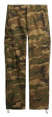 Superdry Herren Weit geschnittene Cargohose aus Bio-Baumwolle Us Waldtarnmuster 34/32