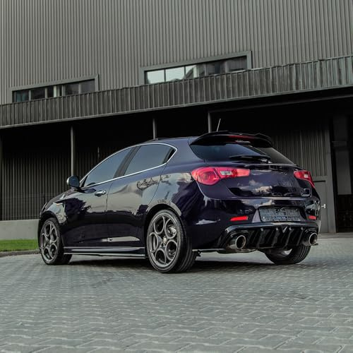 Heckdiffusor kompatibel mit ALFA Romeo Giulietta 2010–2020 v2 | kompatibel mit Alfa Romeo Giulietta 2010-2020 - Version 2 - Schwarz glänzend