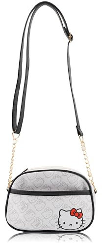 Fast Forward Damen Hello Kitty Weiß S Handtasche | Hello Kitty Vinyl Damen Schultertasche Handtasche | Hello Kitty Accessoires für Mädchen, Hello Kitty Weiß, Small