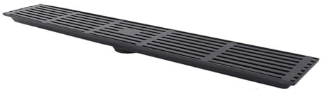 Diseño a Prueba de Olores, 304 Desagüe de Ducha Lineal de Acero Inoxidable para Drenaje del Piso de Baño con Rejilla de Cubierta Extraíble, Desagüe Rectangular de Drenaje Negro Fácil de Limpiar,