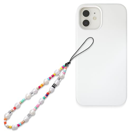JEYORZY 1 pcs Colgante de Mano para Móvil, Correa Teléfono, Cuerda Para Movil, Cordón de Teléfono con Cuentas, Correa De Muñeca con Cordón para Teléfono, Colgante Movil Lindo Móvil Cuentas redondas