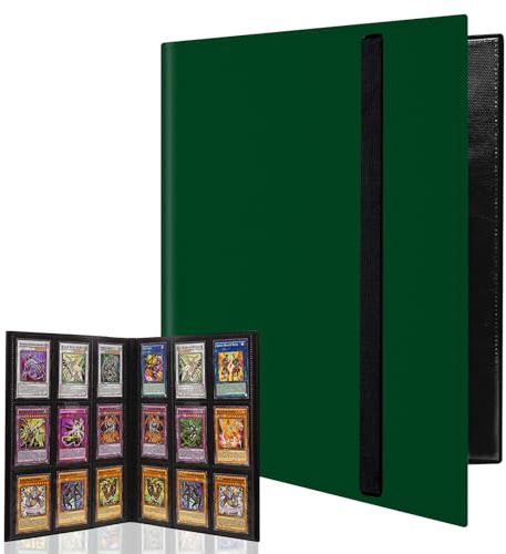 WAIZHIUA 9 Pocket Karten Binder - 540 Taschen Sammelkarten Binder mit Gummiband, PU Leder Karten Album Ordner für Pokemon Yu-Gi-Oh Sportkarten