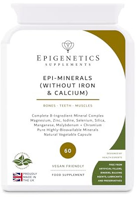 Epi-Minerals (Without Iron & Calcium) | 9-Mineral Complex: Silica, Magnesium, Zinc, Iodine + 4 More | 60 Vegan Capsules UK Made | 1 Capsule Daily (2 Month Supply)
