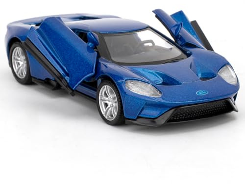 BGHSCA 1/36 Spielzeugauto, kompatibel mit Ford GT Diecast-Modellauto, Rückziehfahrzeuge für Kinder, Jungen und Mädchen ab 3 Jahren, Geschenk (blau)