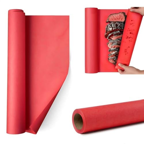 Butcher Paper, Burger Papier 30cm X 20m, Original Metzgerpapier für Grill & Verpackung, Grillpapier Ideal für Saftiges Fleisch, Burger Papier & Kreative Anwendungen, Rot, 1 Stück