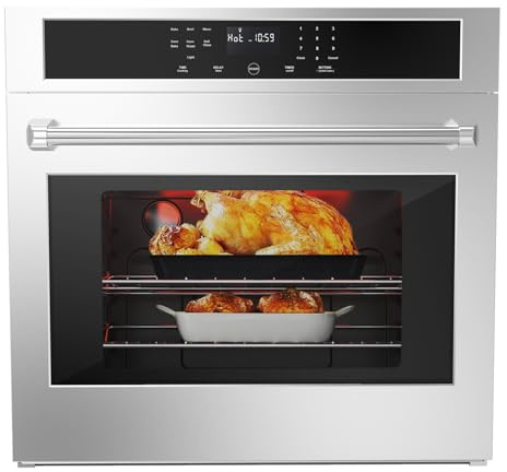 30 Inch Built In Single Wall Oven, 4.8 Cu.Ft. Convection Electric Oven with Touch Control, Self Cleaning, Safety Lock, Stainless Steel Interior for Home Kitchen
