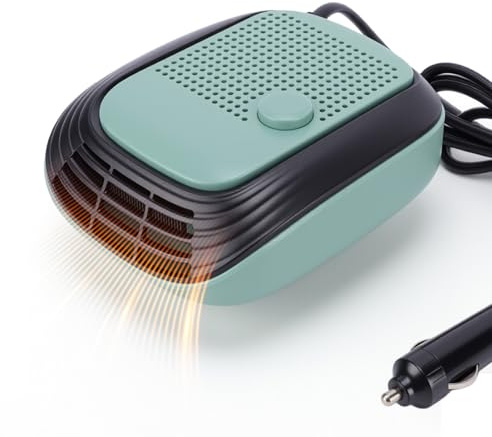 WODHMIEY 120W/150W Car Windshield Defroster Heater Fan DC12V Two-Speed Standard Wind Warm Wind Adjustable Angle Alloy Heating Wire Fast Heating Portable Winter Use For Cars SUVs Taxis (120W Green)