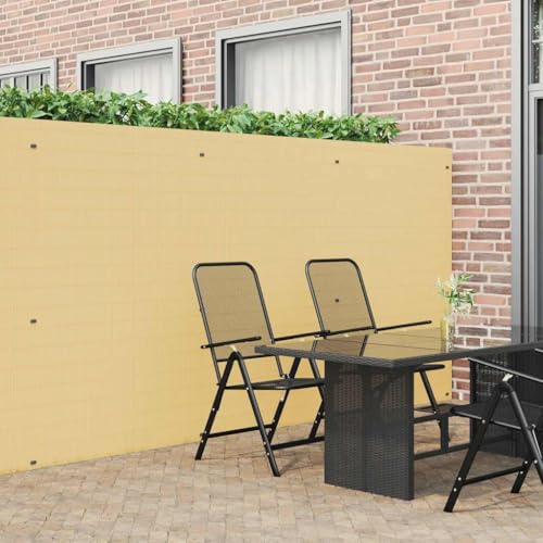 Gartenzaun Doppelseitig Gelb 1,8x3 m, UV-beständiger PVC Sichtschutz für Garten, Balkon, Terrasse