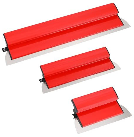 Drywall Skimming Blade 3 Pcs Set, Stainless Steel Putty Scraping Spatula | Size:250mm+400mm+600mm,Professional Speed Skim Plaster Finishing Tool, for Wall & Ceiling Smoothing