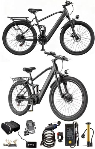 26” Electric Bike, 26 Inch E Bike, 36V 15AH Lithium Battery, Powerful Brushless Motor, Throttle, Dual Suspension, Dual Disc Brakes, 35-55 KM Range, Headlight, New