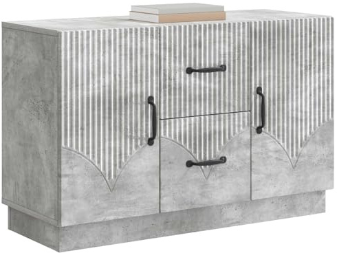 vidaXL Sideboard Betongrau 89 x 34,5 x 57 cm Holzwerkstoff, Lösungen für Wohnraum-Storage, moderner Sideboard, große Ablage für saisonale Dinge, praktisches Design, Möbel