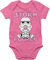 Baby Body Junge Mädchen - Sprüche - Storm Pooper I - 6/12 Monate - Pink - strampler neugeborene lustig babymode witzig spruch comic bodys geschenk babyparty babybody mit sprüchen spruche