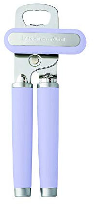 KitchenAid Classic Multifunction Can Opener and Bottle Opener Easy to Use, Razor Sharp Stainless Steel Cutting Wheel, Soft Ergonomic Handles, Lavendar Cream