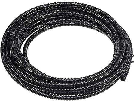 sourcing map 5 M 4.5 x 7 mm PA Flexible Corrugated Conduit Tube for Garden,Office Black