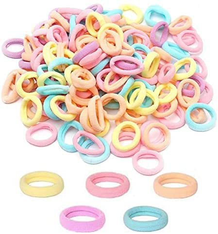200 Baby Hair Ties, Soft Cotton Seamless Bands for Toddlers Girls
