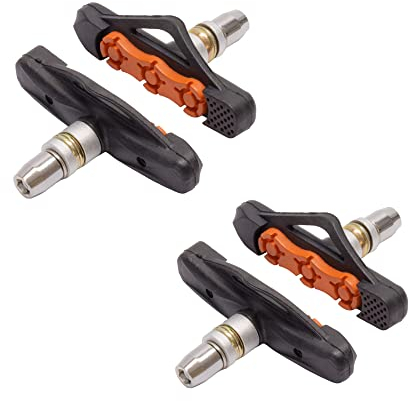P4B | 2 Paar V-Brake Fahrrad Bremsschuhe für alle Witterungen geeignet | Optimale Bremswerte durch spezielles Profil | Fahrrad Bremsbeläge