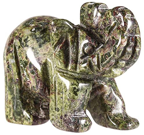 mookaitedecor Drachenblut Stein Elefant Statue geschnitzt Skulptur Tasche Steinfiguren Dekor Handwerk 1,5 Zoll