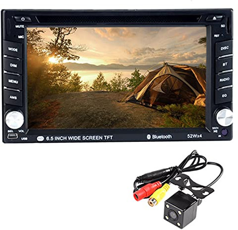 VIGORTHERIVE Autoradio 2 DIN Bluetooth Touch Screen da 6,5 Pollici Telecomando Lettore Dvd/CD Stereo Lettore di Cassette Radio con Telecamera per retromarcia, Mirror Link, FM/SD/USB/AUX
