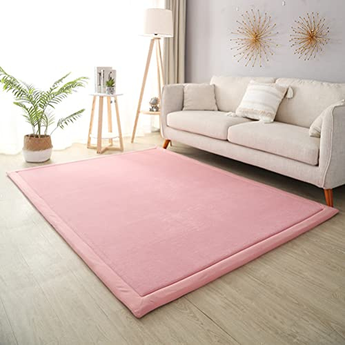 Joydec Krabbelmatte Baby und Spielmatte, Dick und Weicher rutschfest Krabbeldecke für Kleinkinder, Kinderteppich Kinderzimmer Mädchen Jungs, Grösse:200x280 cm, Farbe:Rosa