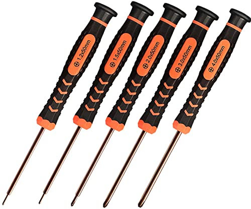 Small Phillips Screwdriver Set,TECKMAN 5 Piece Repair Tools Kit for Steam Deck with 1.2mm,1.5mm,2.0mm,3.0mm,4.0mm The Most Commonly Used Phillips Screwdrivers